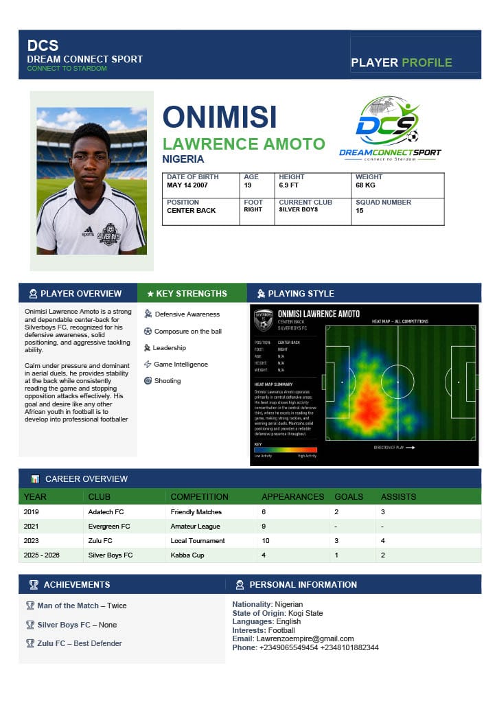 Onimisi Lawrence Amoto player profile
